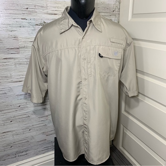 Wrangler Vintage Shirt Sz 2XL Beige Fishing Casual Button Down Short Sleeve Top - Picture 13 of 13